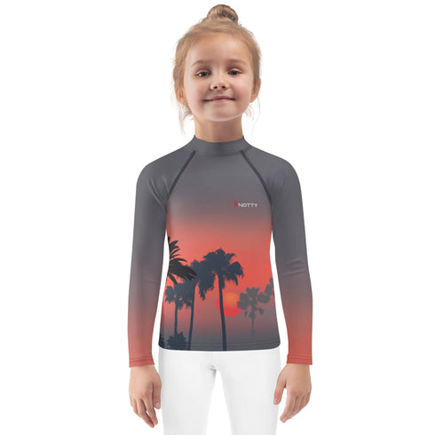 Sunset on Beach Kids SPF Rash Guard for Ultimate Sun Safety
